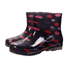 Damen Wasserdichte Gummistiefel | Mit Bunter Druck in Lila / Rosa
