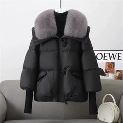 Arctic Lux™ Premium - PufferJacke mit Luxuriösem Pelzkragen / Maximaler Schutz vor Kälte mit Stil! in Schwarz