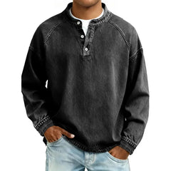 Laren - Vintage Button-down-Hemd mit Soft-Touch in Schwarz