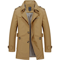 Bjorn - Langer Herren Regenmantel in Dunkel khaki