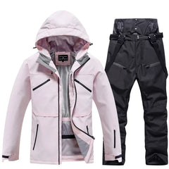 Unisex Winter Skianzug | Zweiteiliges Set in Rosa / Schwarz