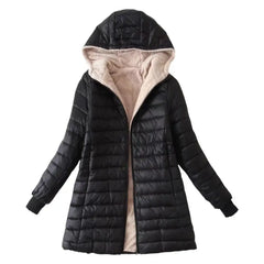 Elise | Gepolsterte Winterjacke in Schwarz