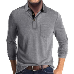Jörg™ | Herren Langarmshirt in Unifarbe in Hellgrau