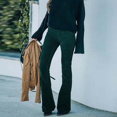Walker Lange Stretch‑Cordhose in Grün