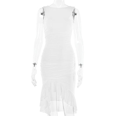Rozz | Midi-Kleid mit Rüschen