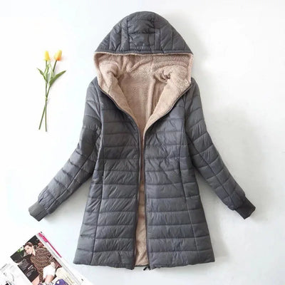 Damen Winter Fleece Jacke | Mit Kapuze