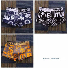 3Stück Bequeme bedruckte Herrenunterwäsche Boxershorts in 3pcsA
