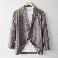 Toskana Premium Leinen Blazer in Braun