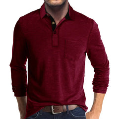 Jörg™ | Herren Langarmshirt in Unifarbe in Rot