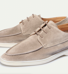 Elegante Wildleder-Schnürschuhe für Männer in Hellbeige
