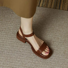 Natalia | Ledersandalen in Braun