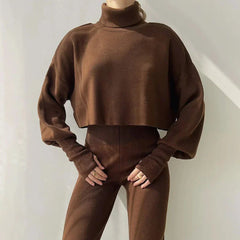 Caitronia - Pullover- und Hosen-Set in braun