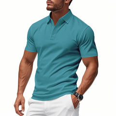 Dalmor™-Polohemd mit Schmaler Passform und Minimalistischem Stil in Pfauenblau