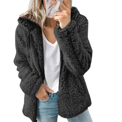 Damen Lässiges Kapuze Jacke | Warme
