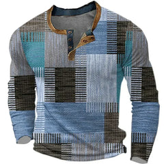Zayden - Weiches Patchwork-Hemd in Blau