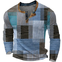 Soreth - Patchwork-Langarmhemd mit weicher Haptik in Blau