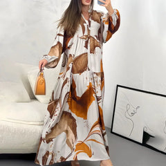 Yumi™ Maxikleid aus Premium-Viskose mit Knopfleiste Vorne in Braun
