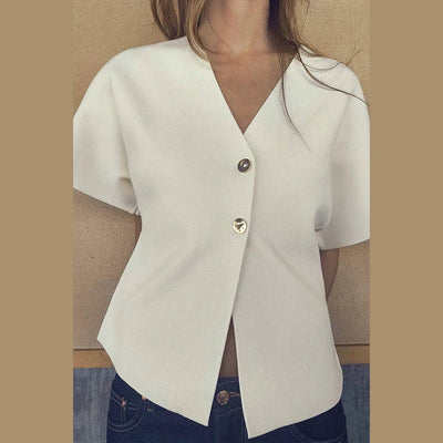 Alba – 2-Knopf-Bluse – Vielseitig, lockere Passform