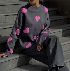 ANGEL™ | Love Sweater in Schwarz-rosa