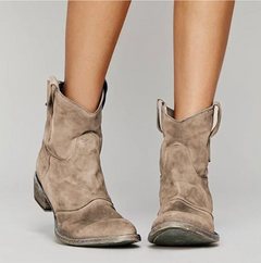 Luisa | Damen Klassiker Western Wildlederstiefel in Braun
