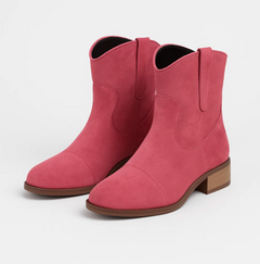 Linde | Wildleder Westernstiefel in Rosa