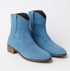 Linde | Wildleder Westernstiefel in Blau
