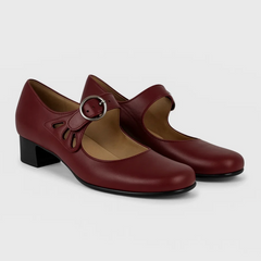 Jane | Ledersandalen mit Verschluss in Rot