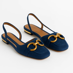 Novara | Slingback Flache Schuhe in Blau
