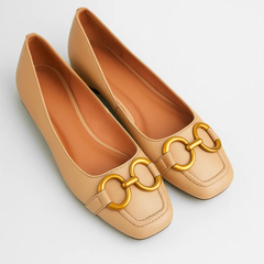 Novara | Elegante Luxus Loafers in Beige/Rosa