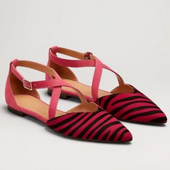 Zebra Chic Ballerina in Dunkelrosa/Schwarz