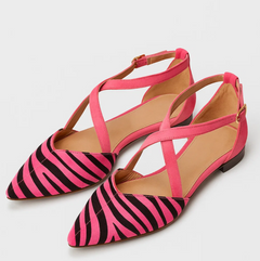 Zebra Chic Ballerina in Rosa/Schwarz