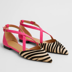Zebra Chic Ballerina in Weiß/Schwarz