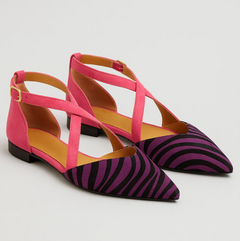 Zebra Chic Ballerina in Lila/Schwarz