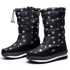 Sofie™ - Rutschfeste und Wasserdichte Schneestiefel aus Kunstfell in Schwarzer Schnee