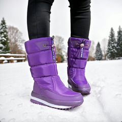 Sofie™ - Rutschfeste und Wasserdichte Schneestiefel aus Kunstfell in Lila