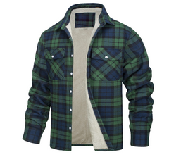Nate™ | Herren Karierte Sherpa-Futterjacke in Grün