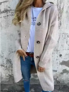 Giselle | Langer Cardigan in Beige