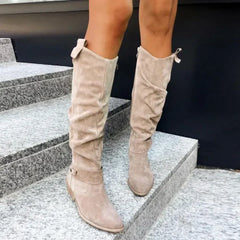FELICIA  -  luxuriösen Leder Damenstiefel in Beige