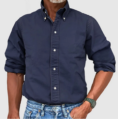 Karl™ | Klassisches Baumwollhemd in Marineblau