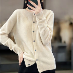 Anna | Kaschmir-Merinowolle Cardigans in Beige