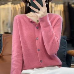 Leonie | Merinowoll-Cardigans in Rosa