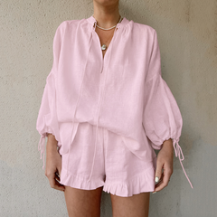 Romina - Zweiteiliges Set - Sommermode in Rosa