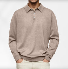 Carl | Langarm-Poloshirt für Herren in Khaki