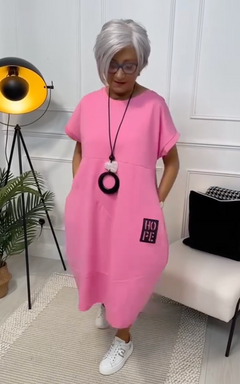 Zuzanna | Luftiges Sommerkleid mit Rundhalsausschnitt in Rosa