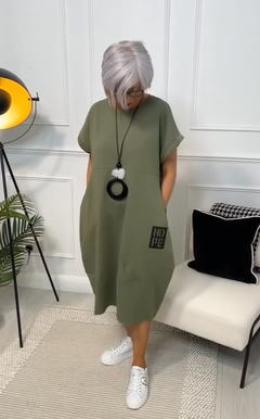 Zuzanna | Luftiges Sommerkleid mit Rundhalsausschnitt in Grün