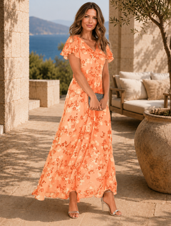 Zuri | Fließendes, schmeichelndes Kleid in Orange