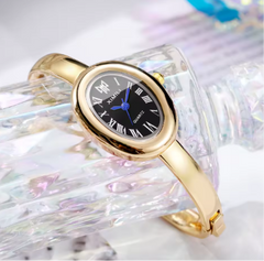 Valerie | Elegante Spangenuhr für Damen in Gold / Schwarz