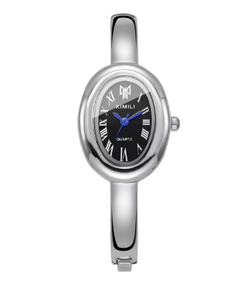 Valerie | Elegante Spangenuhr für Damen in Silber / Schwarz