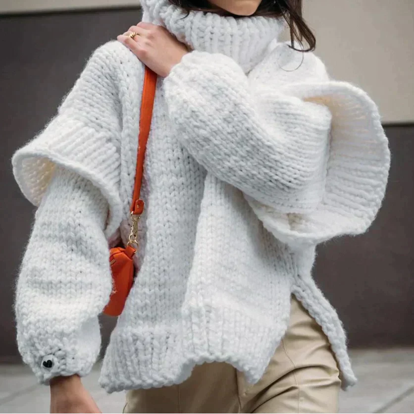 Kuscheliger Übergroß Rollkragenpullover für Damen | Winter
