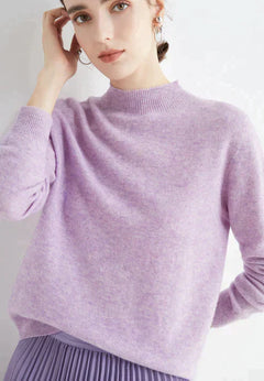 Wilhelmine - Lässiger Pullover in Helles lila